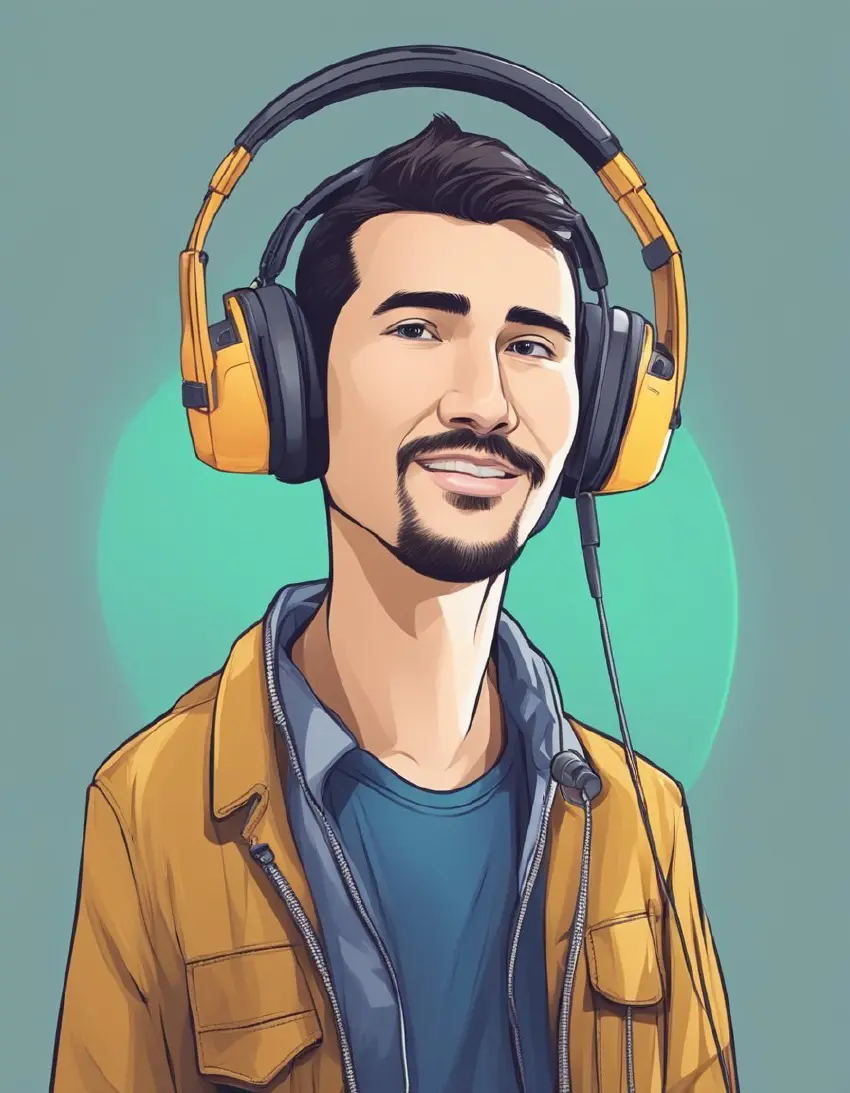 A musician wearing ear protection to prevent hearing damage from loud music, with a ringing sensation in the ears